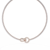 Rose Gold Infinity Loop Bezel Tennis Diamond Necklace