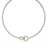Yellow Gold Infinity Loop Bezel Tennis Diamond Necklace