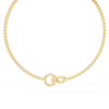 Yellow Gold Infinity Loop Bezel Tennis Diamond Necklace