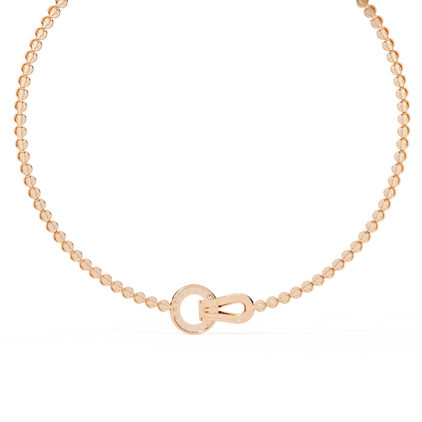 Rose Gold Infinity Loop Bezel Tennis Diamond Necklace
