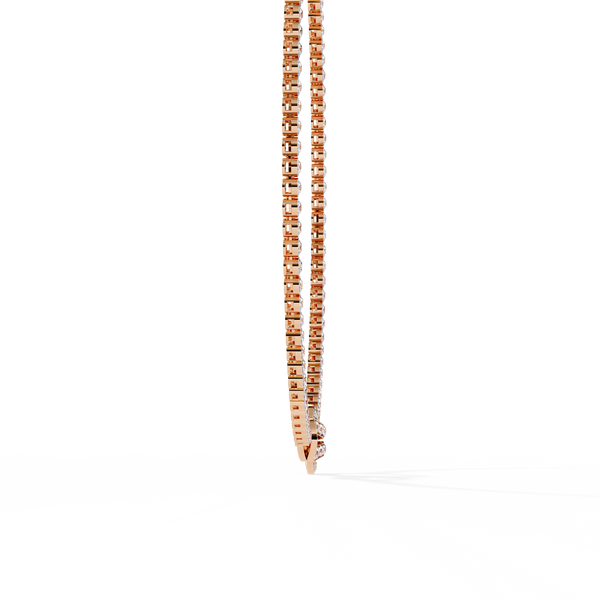 Rose Gold Infinity Loop Bezel Tennis Diamond Necklace
