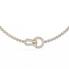 Yellow Gold Infinity Loop Bezel Tennis Diamond Necklace