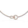 Rose Gold Infinity Loop Bezel Tennis Diamond Necklace