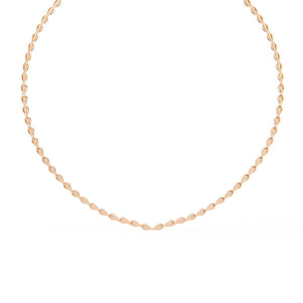 Rose Gold Lumière Alternating Pear & Round Diamond Tennis Necklace