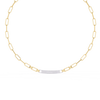 Yellow Gold Luxe ID Bar Paperclip Diamond Chain Necklace
