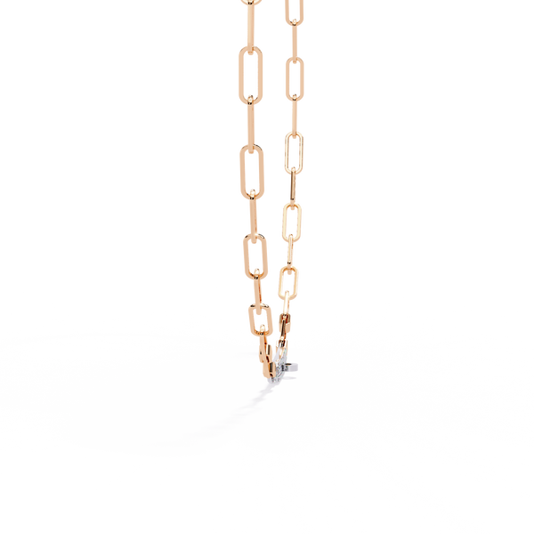 Rose Gold Luxe ID Bar Paperclip Diamond Chain Necklace