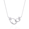 Gold Diamond Interlocking Oval Necklace
