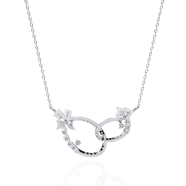 Gold Diamond Interlocking Oval Necklace