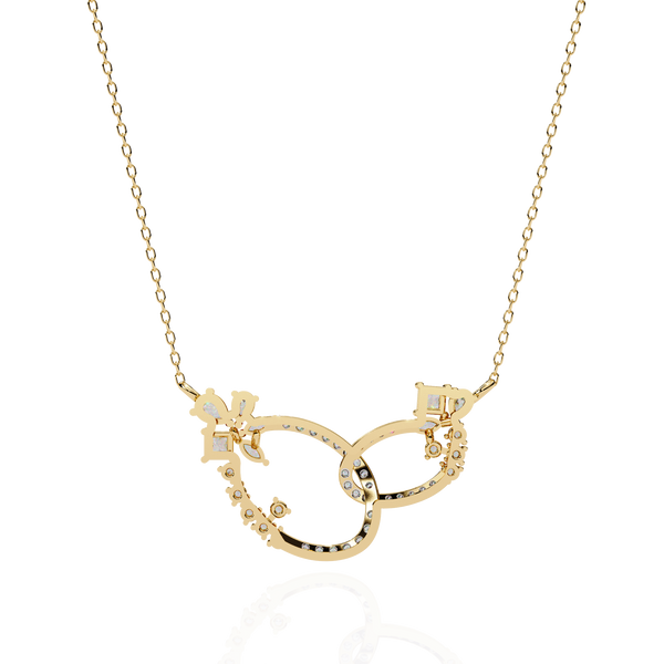 Gold Diamond Interlocking Oval Necklace