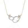 Gold Diamond Interlocking Oval Necklace