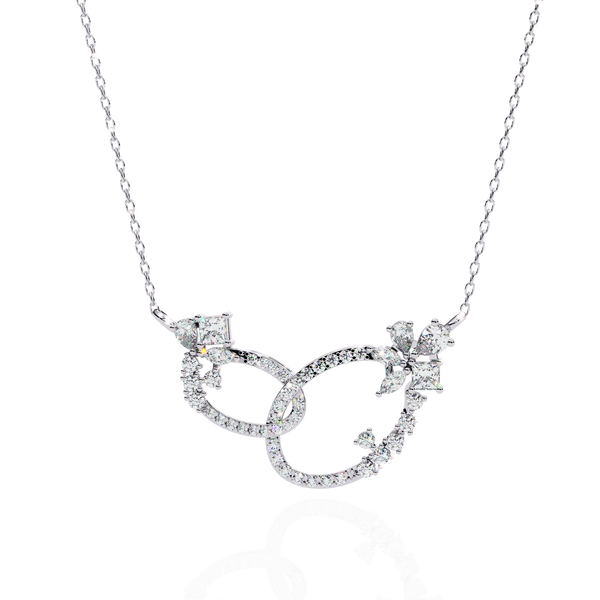 Gold Diamond Interlocking Oval Necklace