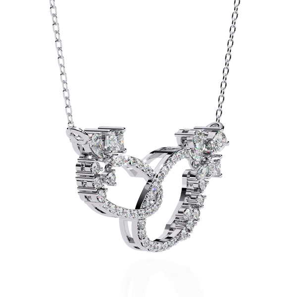 Gold Diamond Interlocking Oval Necklace