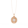 Rose Gold Soleil Double Halo Diamond Necklace