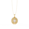 Yellow Gold Soleil Double Halo Diamond Pendant Necklace