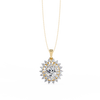 Yellow Gold Soleil Double Halo Diamond Pendant Necklace