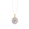 Rose Gold Soleil Double Halo Diamond Necklace