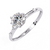 White Gold Round Solitaire Scattered Accent Ring
