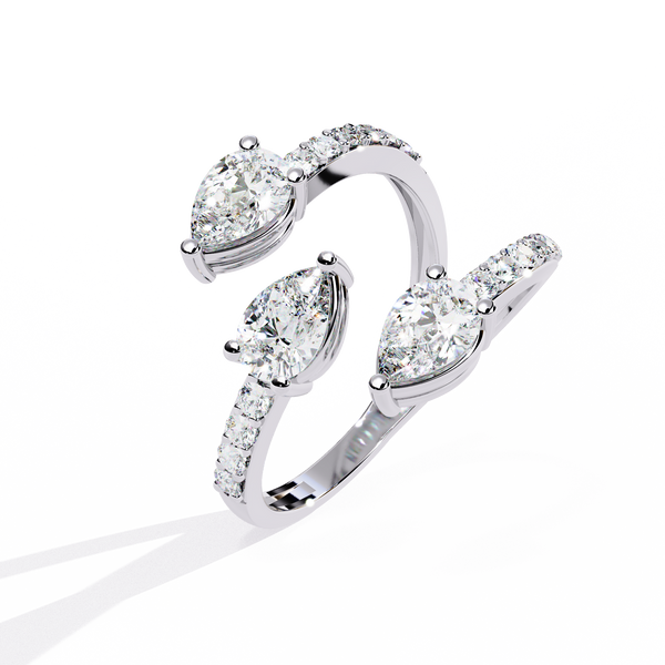 Twin Pear Wrap Lab Grown Diamond Ring