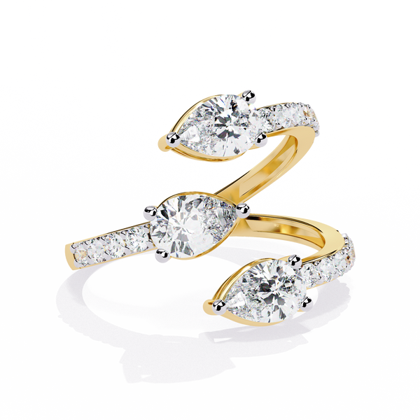 Twin Pear Wrap Lab Grown Diamond Ring