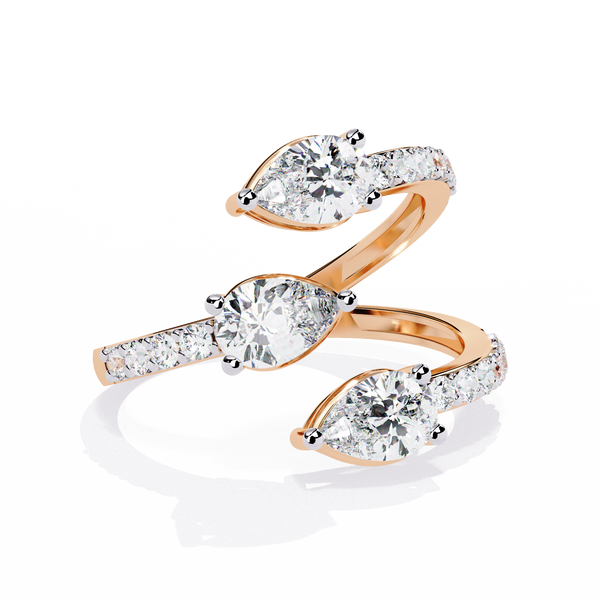 Twin Pear Wrap Lab Grown Diamond Ring