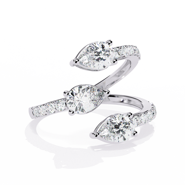 Twin Pear Wrap Lab Grown Diamond Ring