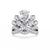 White Gold Pear Diamond Crown Tiara Ring