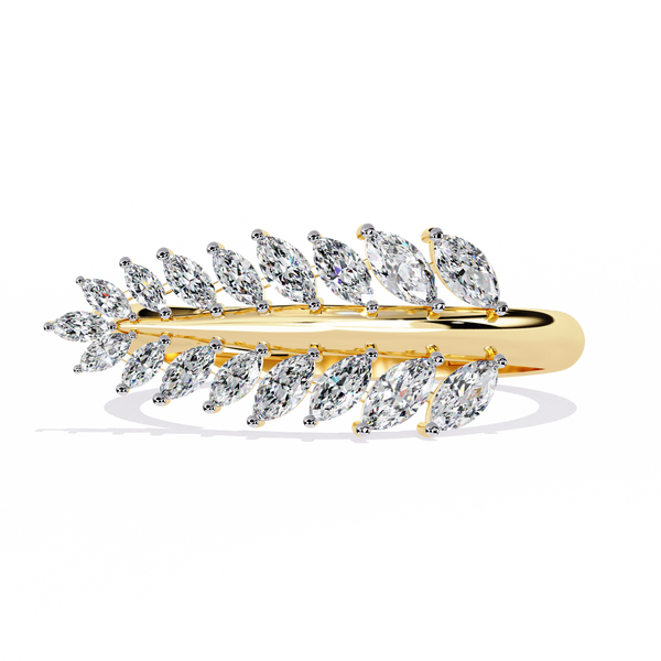 Natural Diamond Leafy Ring