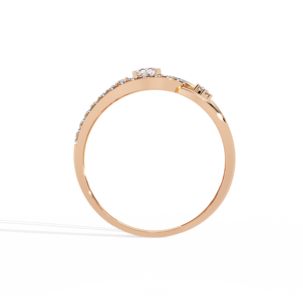 Rose Gold Oval Cut Diamond Swirl Constellation Ring