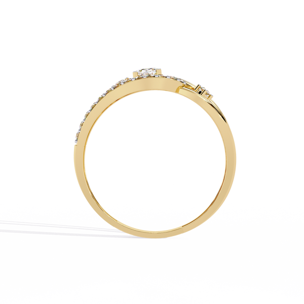 Gold Oval Cut Diamond Swirl Constellation Ring