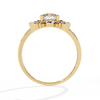 Gold Round Brilliant Diamond Floral Cluster Engagement Ring