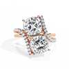 Rose Gold Twin Cushion Cut Diamond Toi et Moi Ring