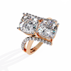 Rose Gold Twin Cushion Cut Diamond Toi et Moi Ring