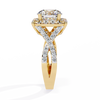Gold Round Brilliant Diamond Grand Halo Engagement Ring