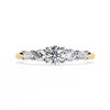 Gold Oval & Baguette Five-Stone Diamond Engagement Ring