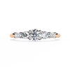 Rose Gold Round & Baguette Five-Stone Diamond Engagement Ring