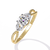 Gold Round & Marquise Diamond Rope Band Engagement Ring
