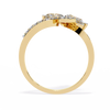 Gold Pear Cut Diamond Butterfly Statement Ring