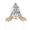 Gold Pear Cut Diamond Crossover Pave Engagement Ring