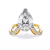 Gold Pear Cut Diamond Crossover Pave Engagement Ring