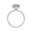White Gold Round Diamond Solitaire Pavé Engagement Ring