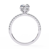 White Gold Marquise Diamond Solitaire Pavé Engagement Ring