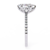 White Gold Pear Diamond Solitaire Pavé Engagement Ring