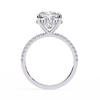 White Gold Cushion-Cut Diamond Solitaire Pavé Engagement Ring