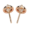 Rose Gold Diamond Halo Stud Earrings