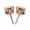 Rose Gold Bezel-Set Princess Cut Diamond Stud Earrings