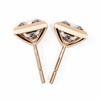 Rose Gold Bezel-Set Princess Cut Diamond Stud Earrings