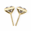 Yellow Gold Princess Cut Diamond Bezel Stud Earring