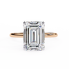 Rose Gold Emerald Cut Solitaire Diamond Engagement Ring