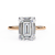 Rose Gold Emerald Cut Solitaire Diamond Engagement Ring