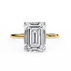 Yellow Gold Emerald Cut Solitaire Diamond Engagement Ring